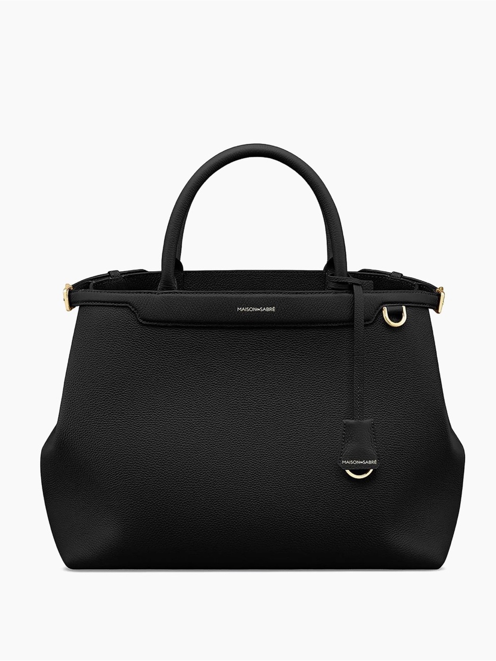 MAISON de SABRÉ Black Leather Structured Satchel - Picture 3 of 7